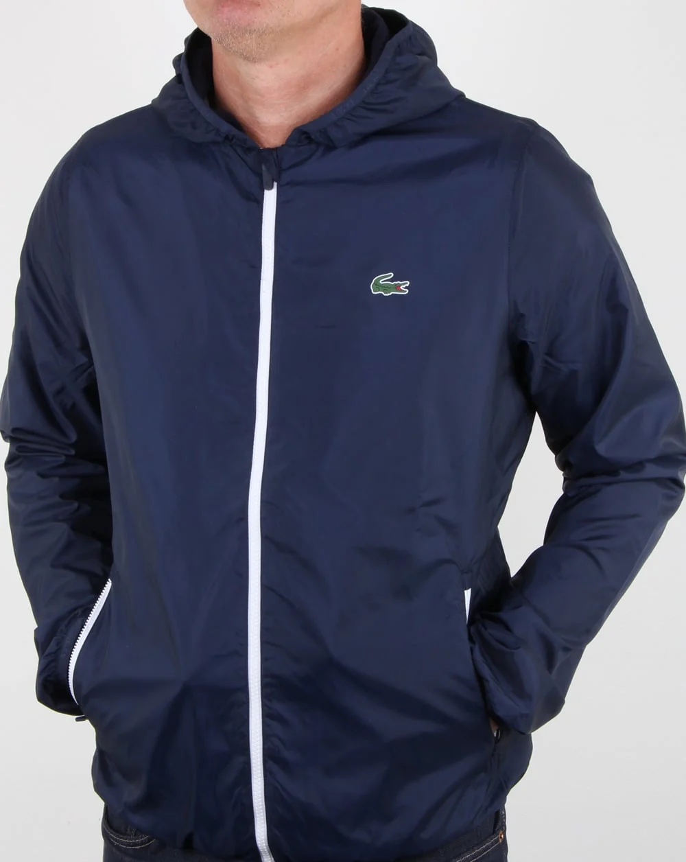 Lacoste Hooded Jacket Navy/white - Image 2