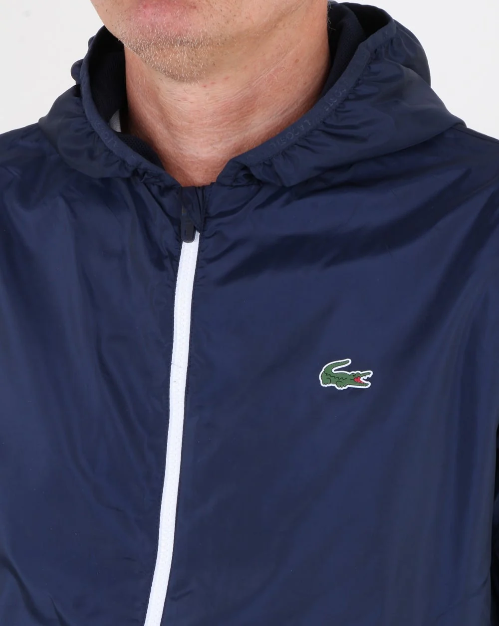 Lacoste Hooded Jacket Navy/white - Image 4