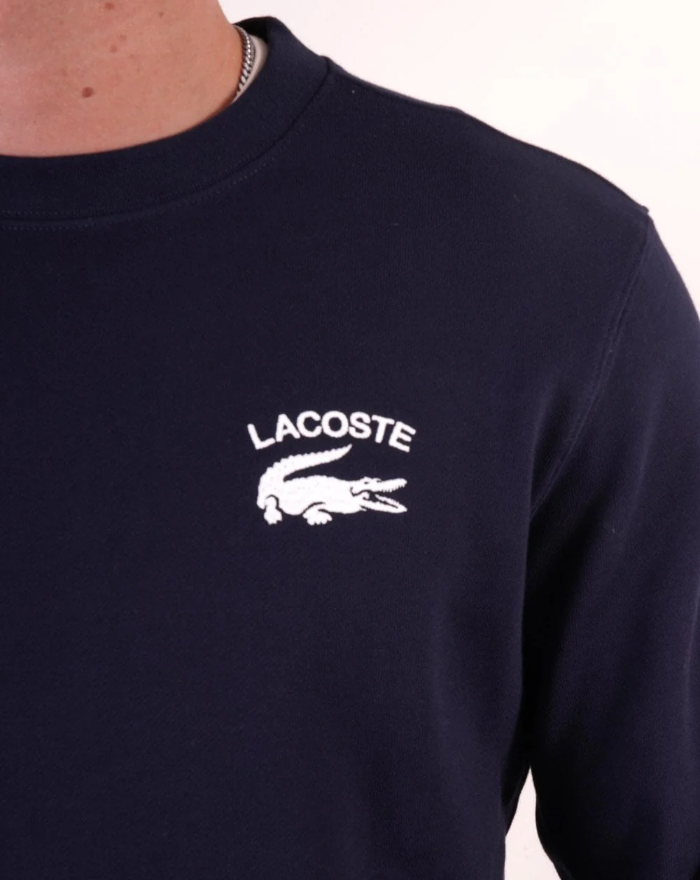 Lacoste Inscription Crew Sweat Navy - Image 2