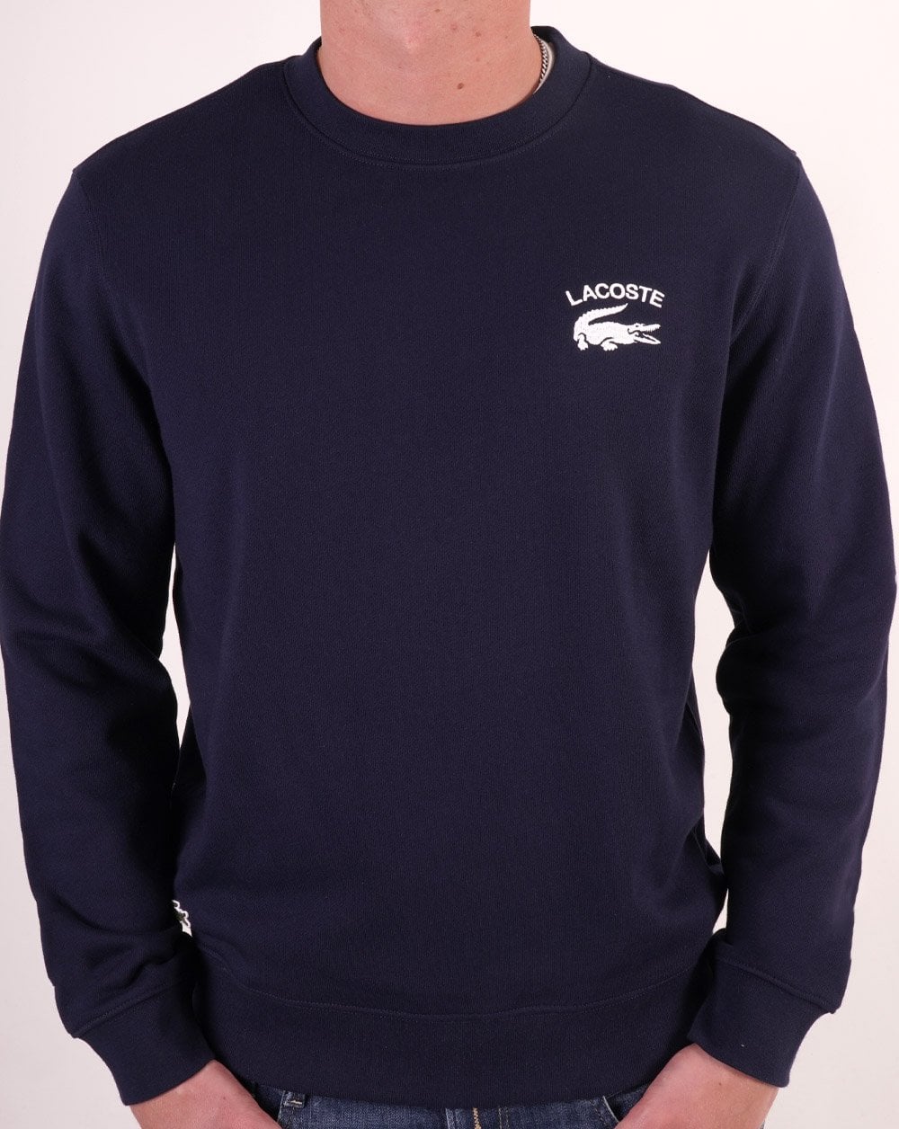 Lacoste Inscription Crew Sweat Navy - Image 3