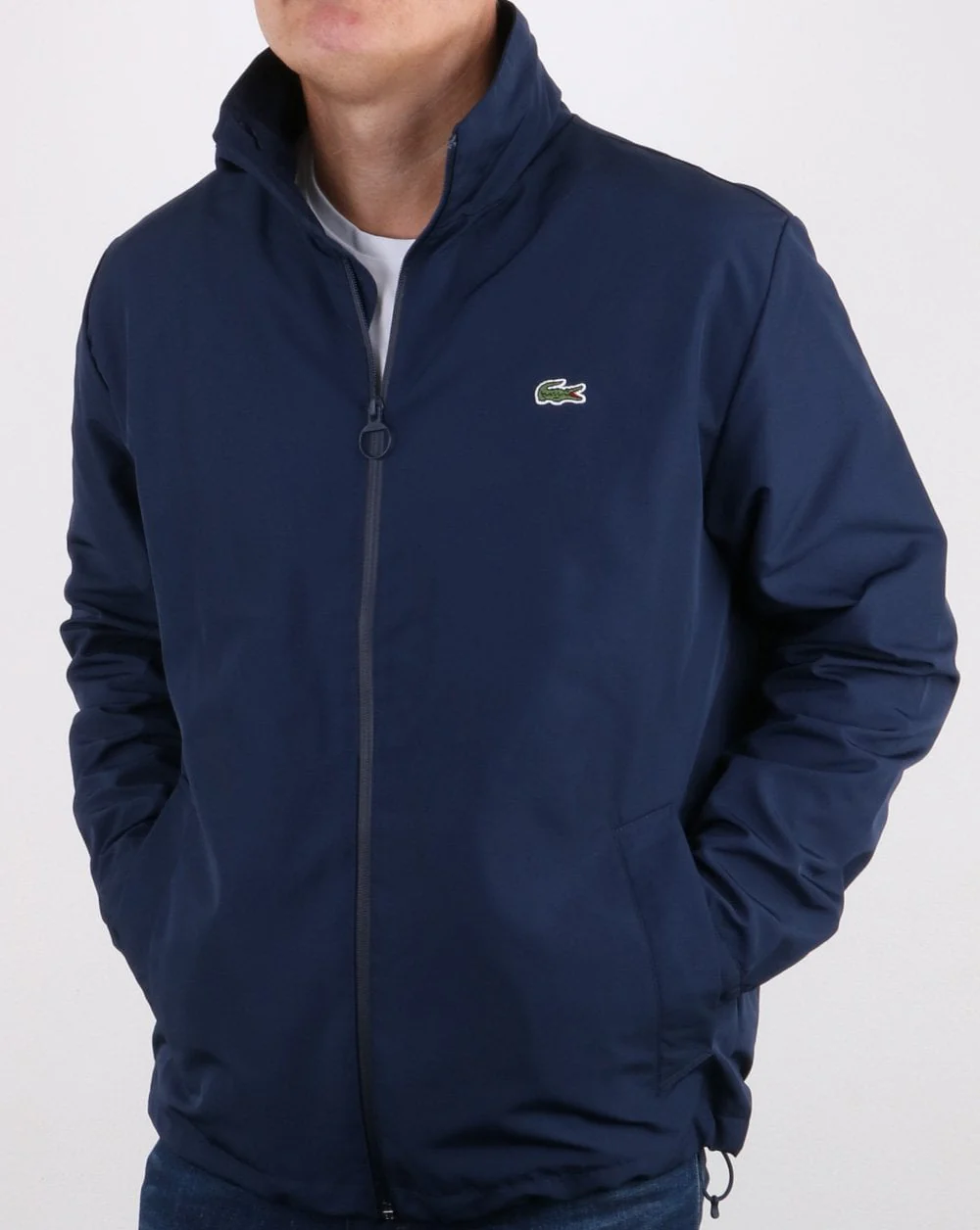 Lacoste Jacket Concealed Hood Navy - Image 4