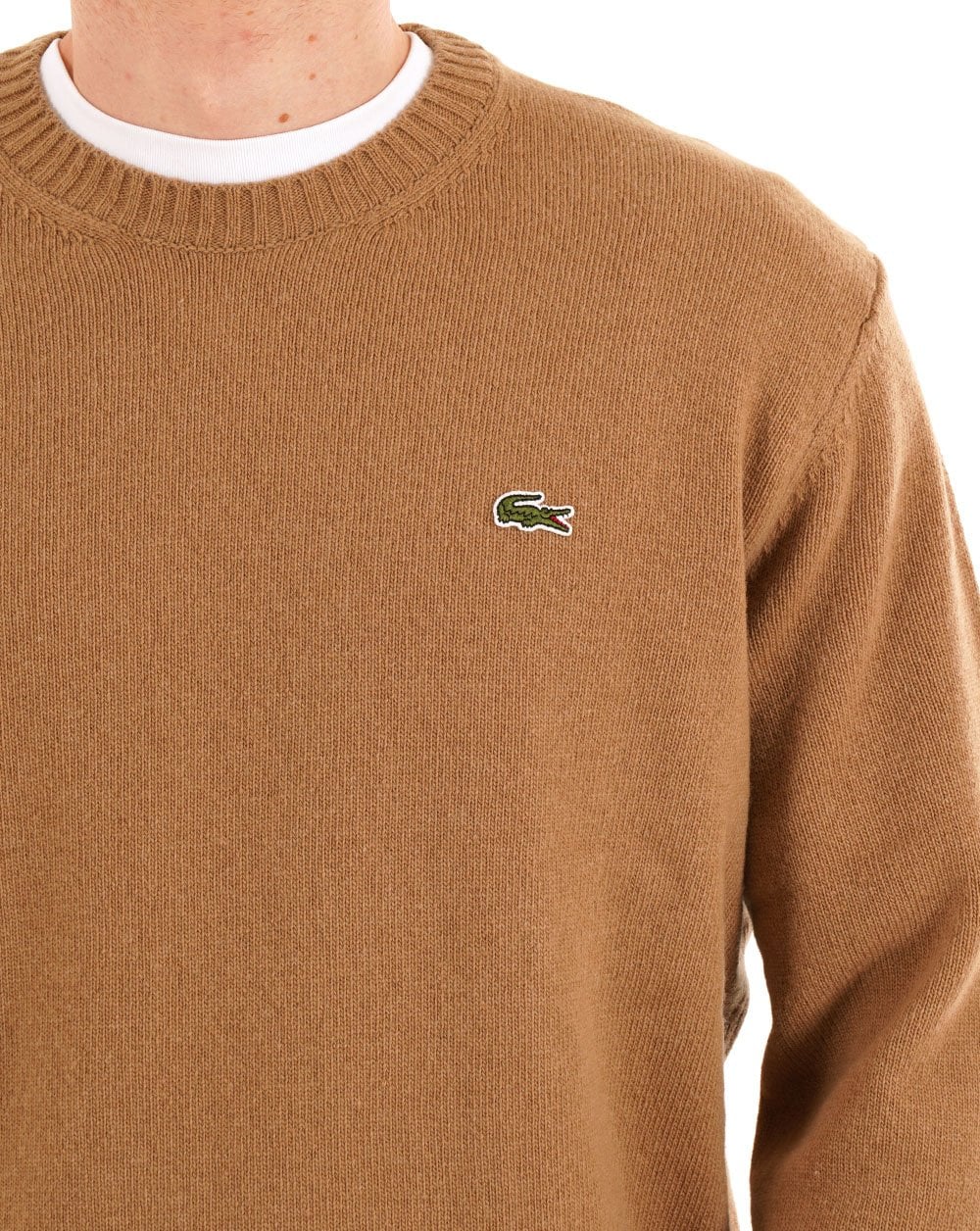 Lacoste Knitted Wool Jumper Biscuit - Image 2