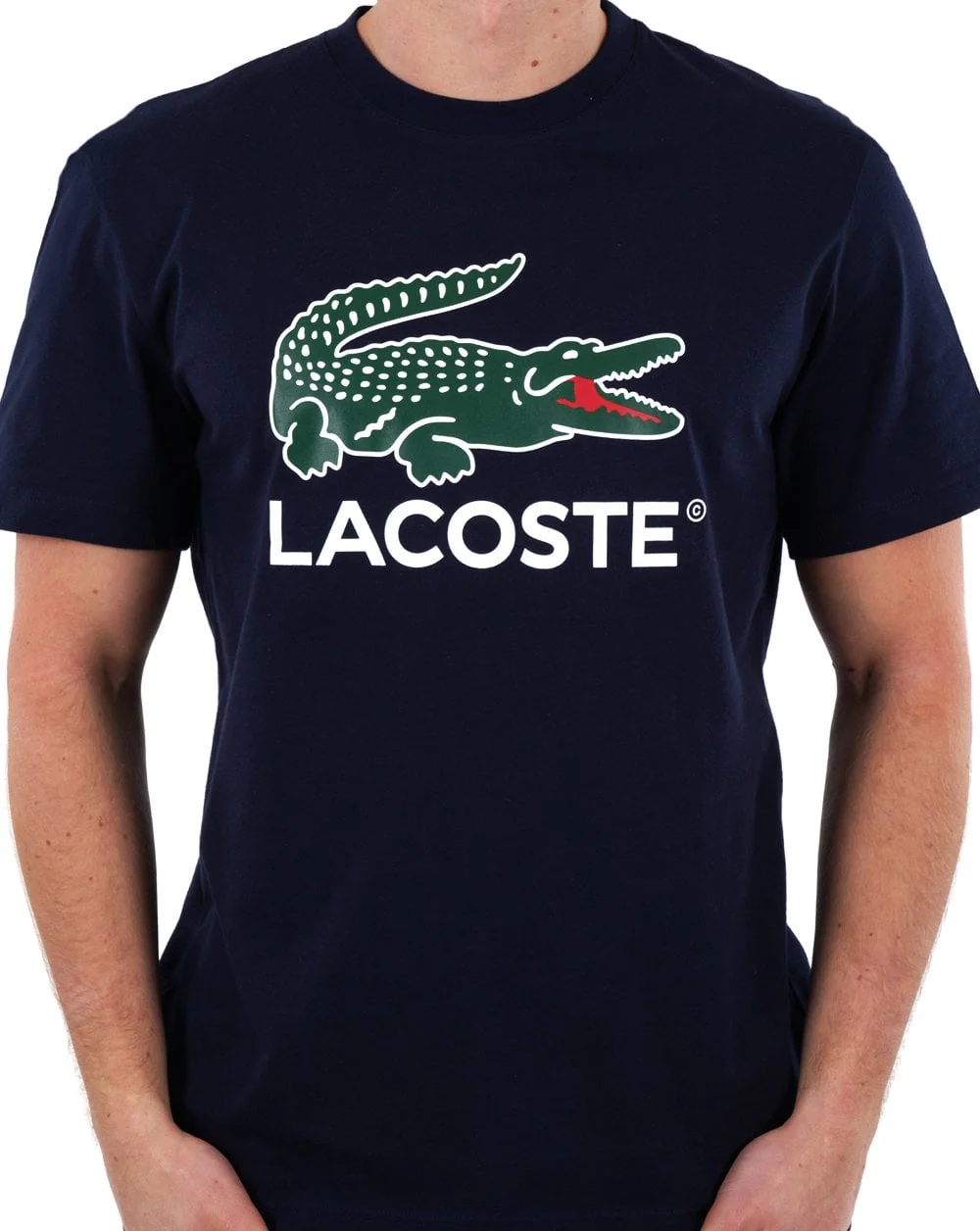 Lacoste Large Signature Print T-shirt Navy - Image 2