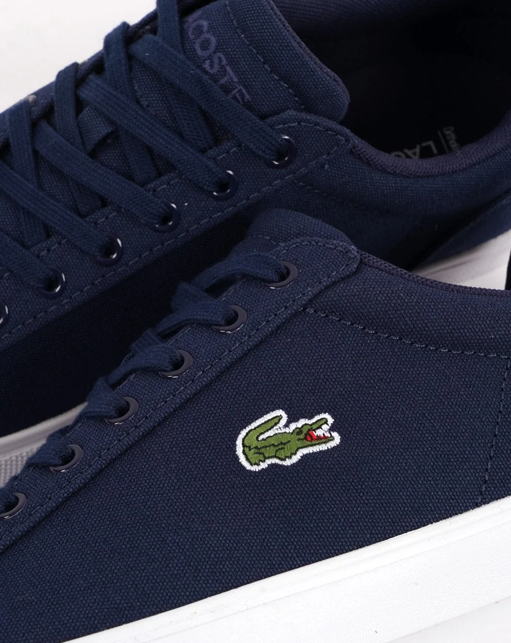 Lacoste Lerond Canvas Trainer Navy - Image 3