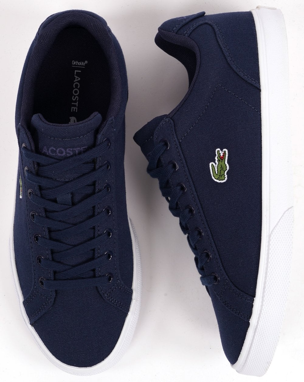 Lacoste Lerond Canvas Trainer Navy - Image 4