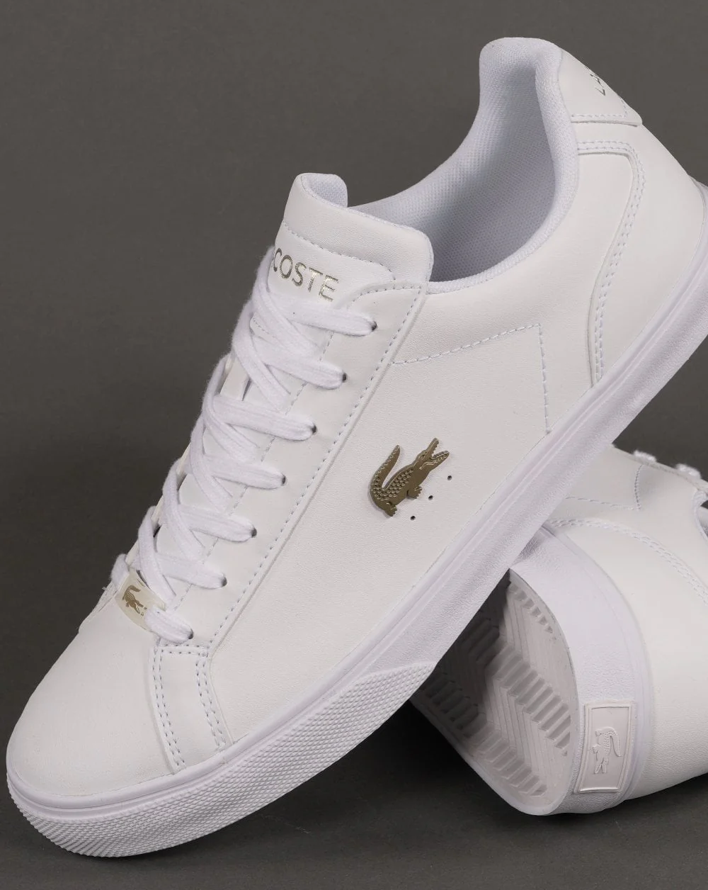 Lacoste Lerond Pro Leather Trainer White/Gold