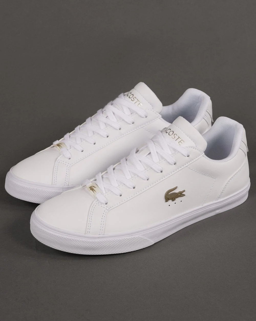 Lacoste Lerond Pro Leather Trainer White/Gold - Image 2