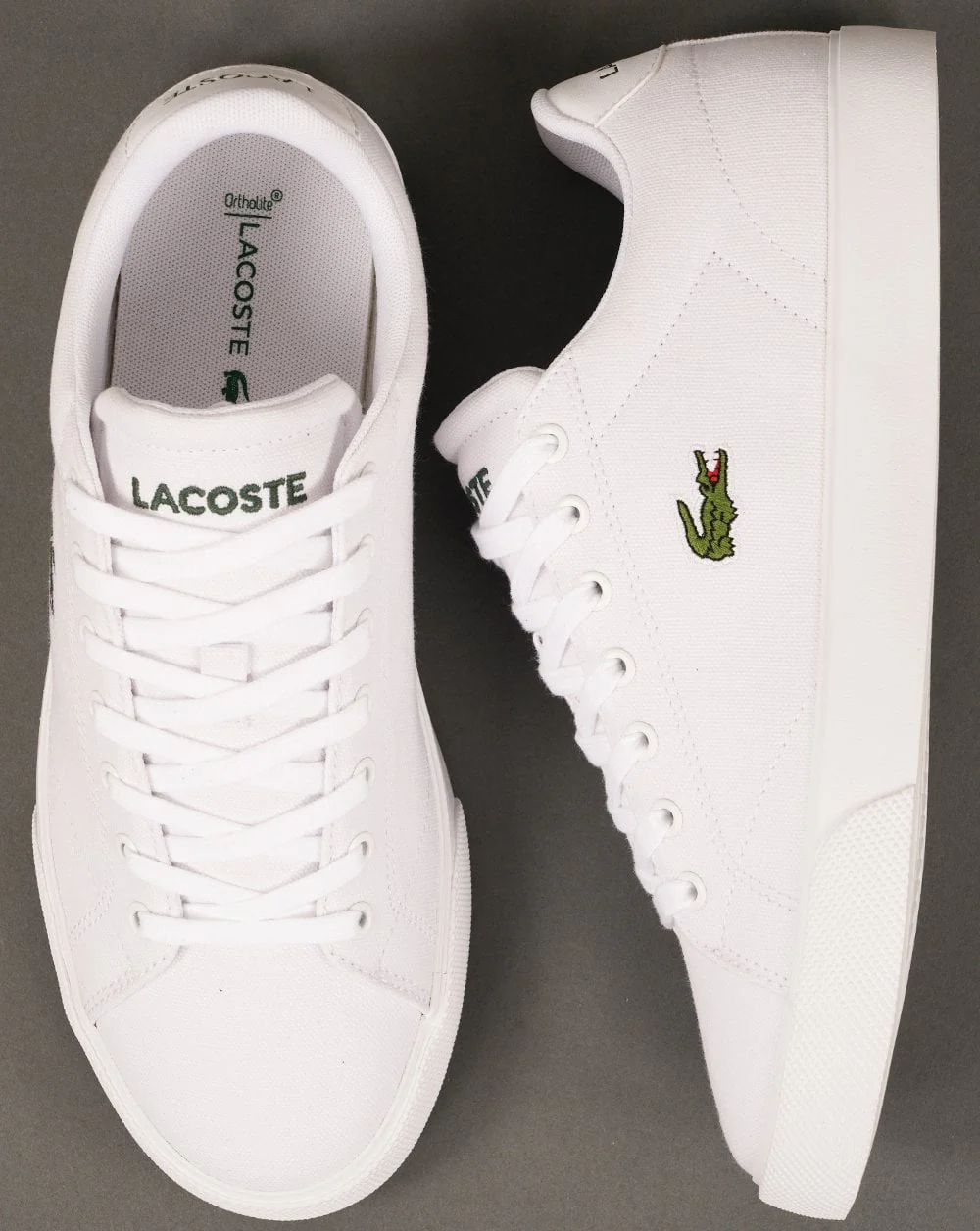 Lacoste Lerond Set Canvas Trainers White - Image 4