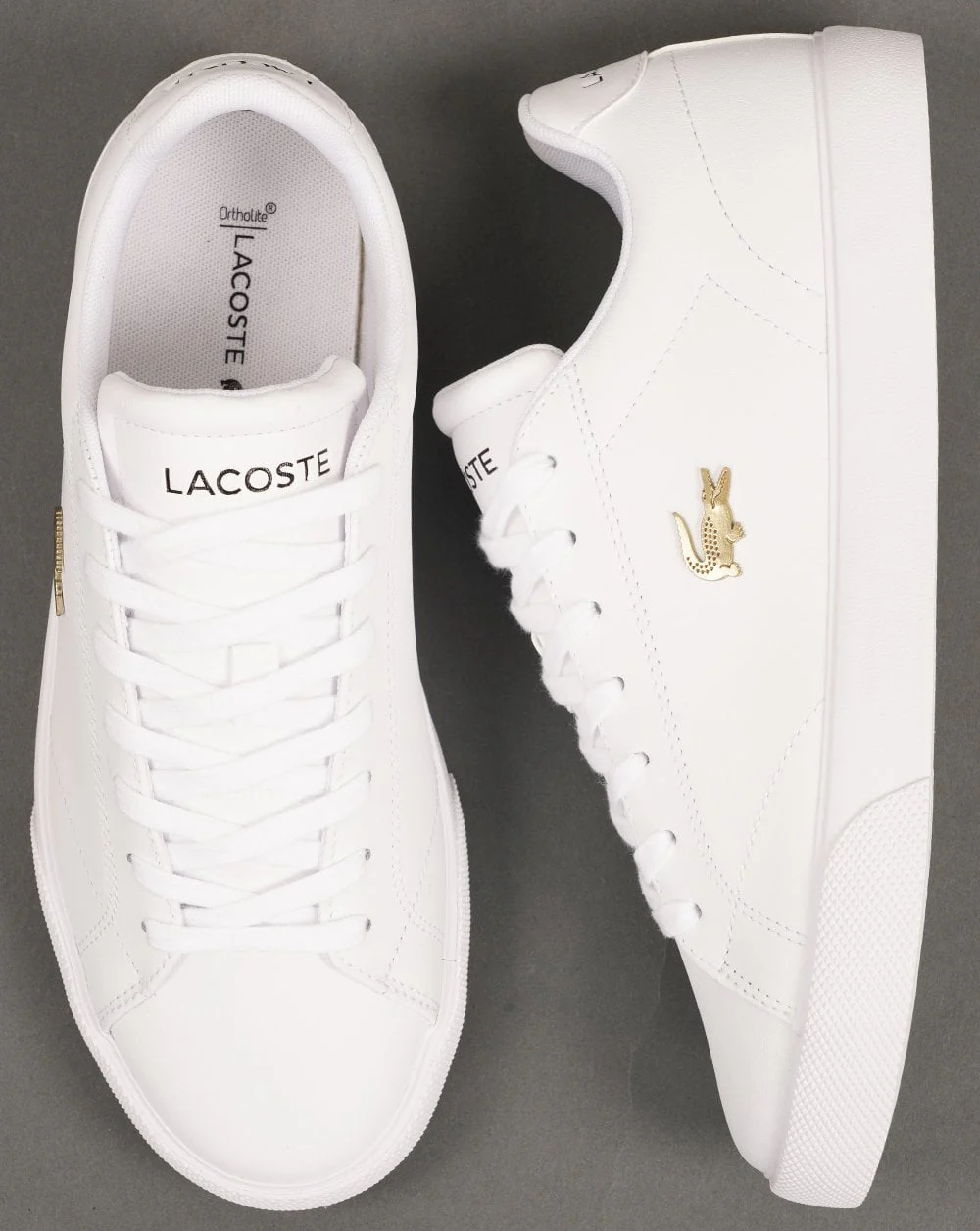 Lacoste Lerond Set Trainers White/Gold - Image 4