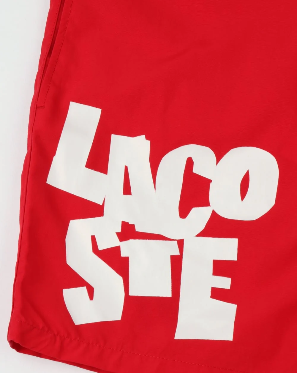Lacoste Logo Lettering Swim Shorts Red - Image 3