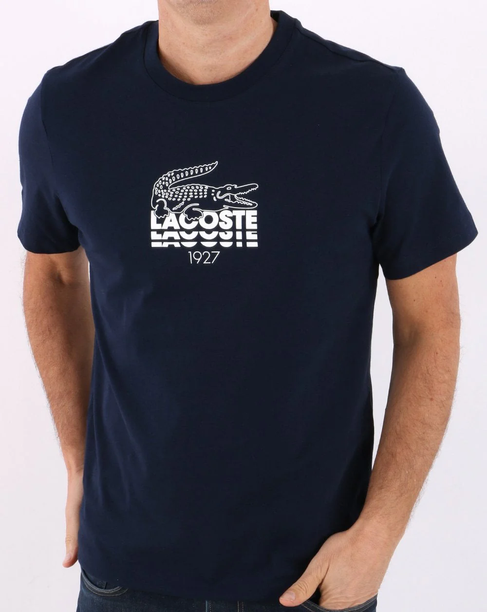Lacoste Logo T-shirt Navy - Image 3
