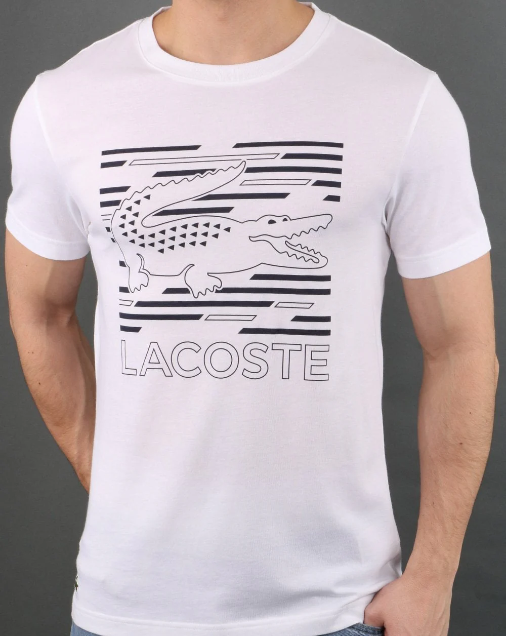 Lacoste Logo T-shirt White/Navy - Image 2