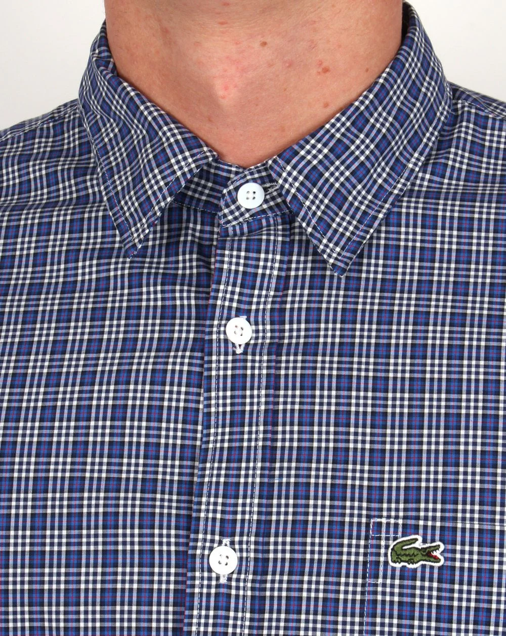 Lacoste Long Sleeve Check Shirt Navy / White - Image 2