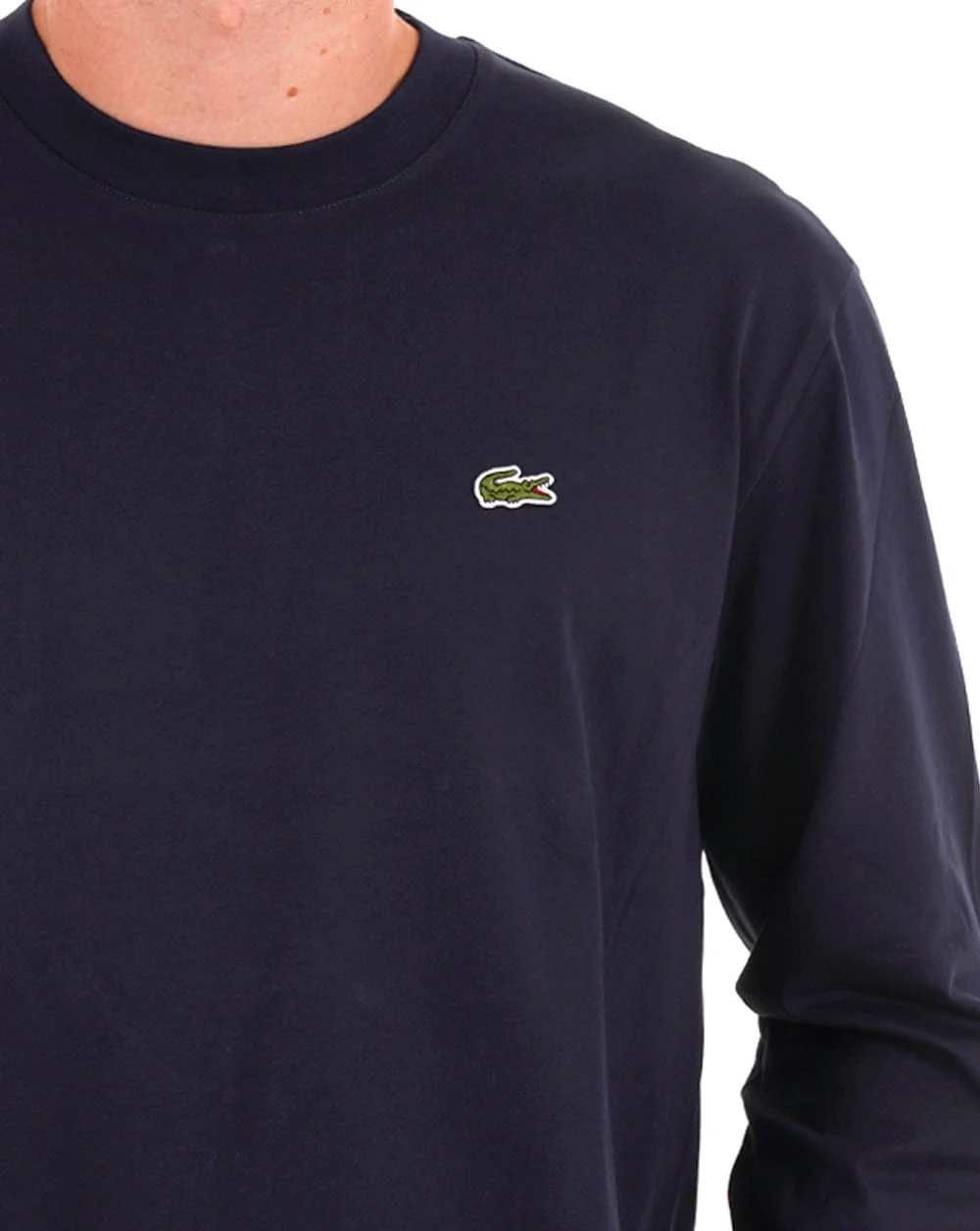 Lacoste Long Sleeve Cotton T Shirt Navy - Image 2