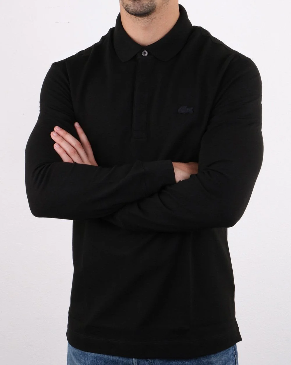 Lacoste Long Sleeve Polo Black - Image 3