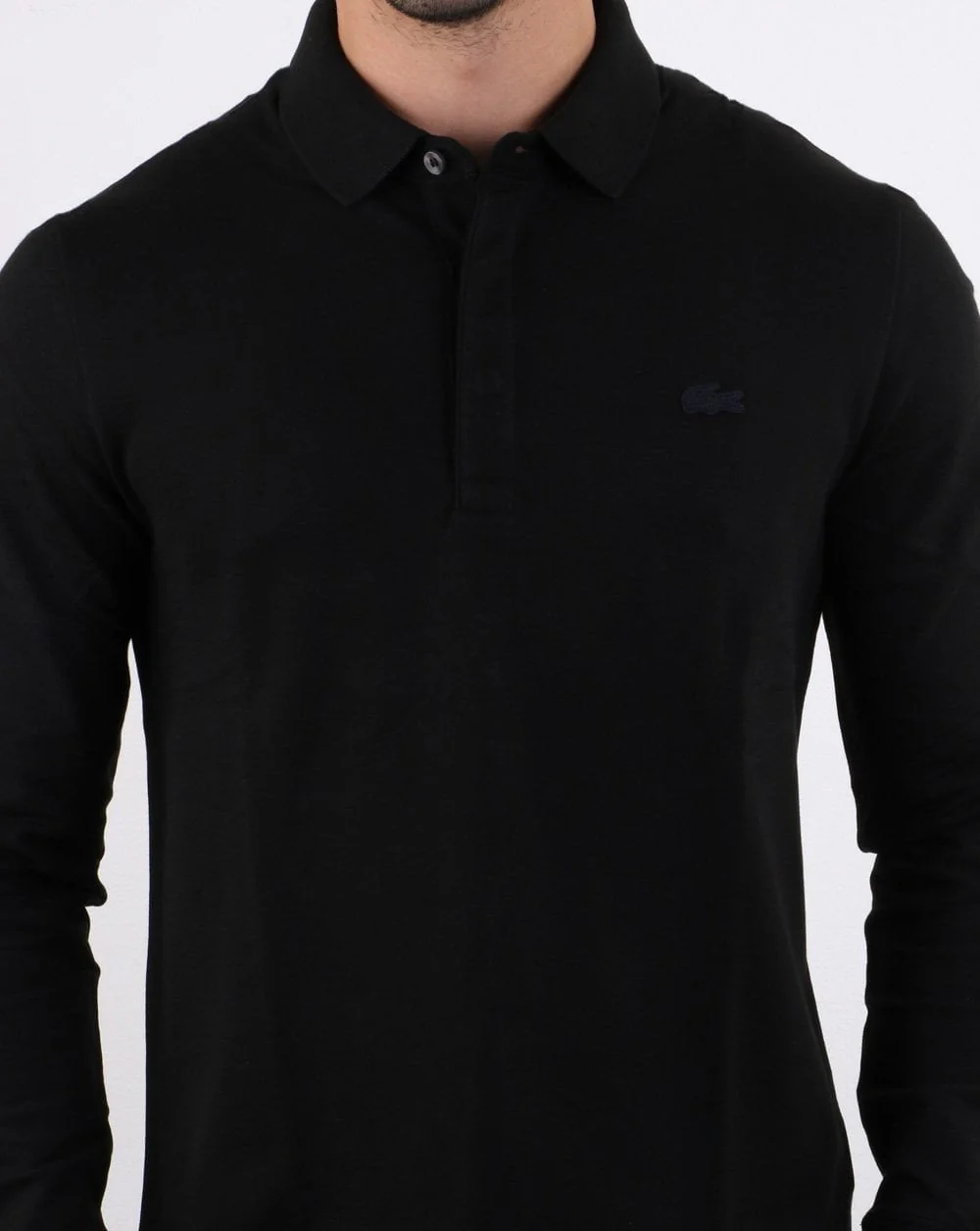 Lacoste Long Sleeve Polo Black - Image 4