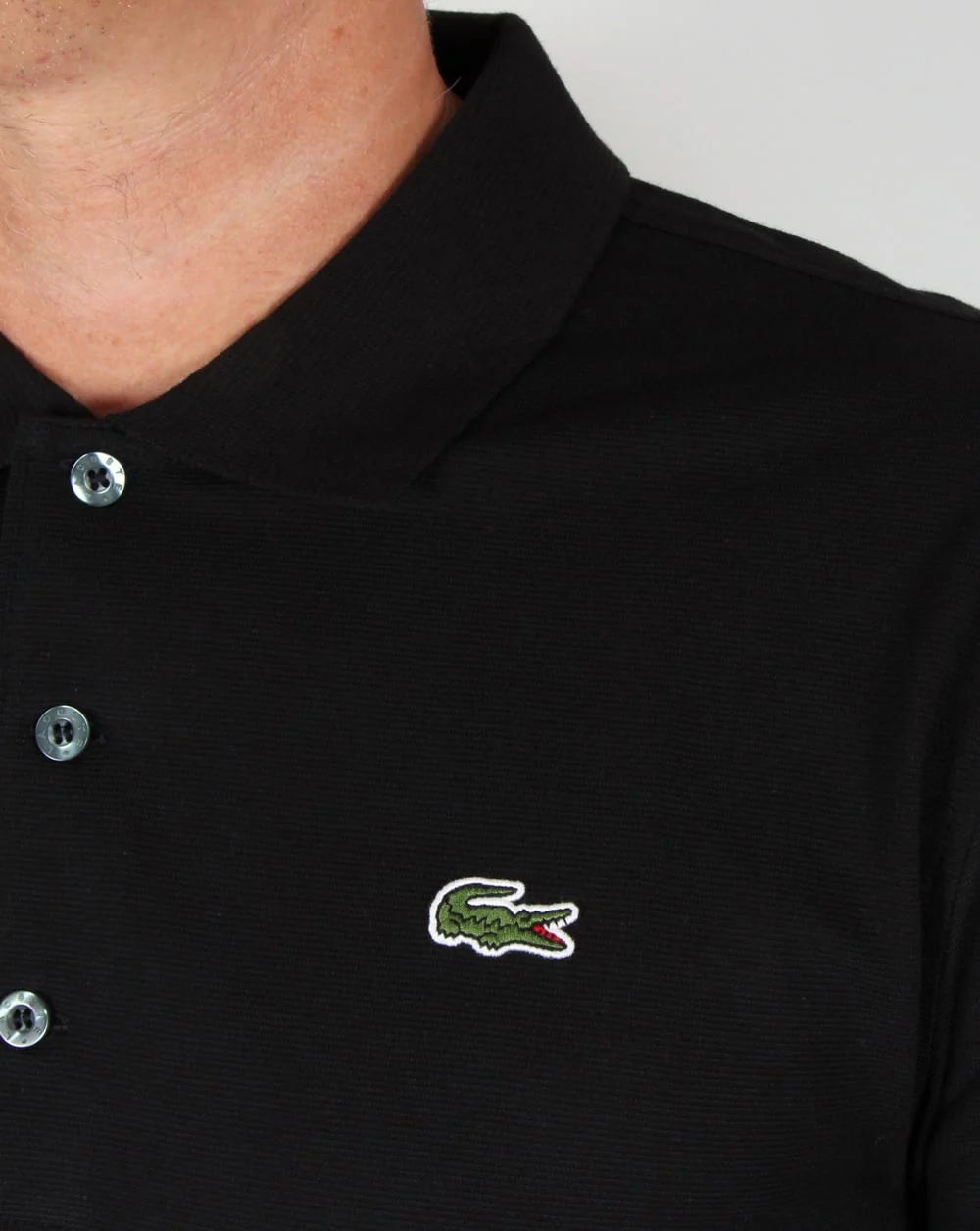 Lacoste Long Sleeve Polo Black - Image 2