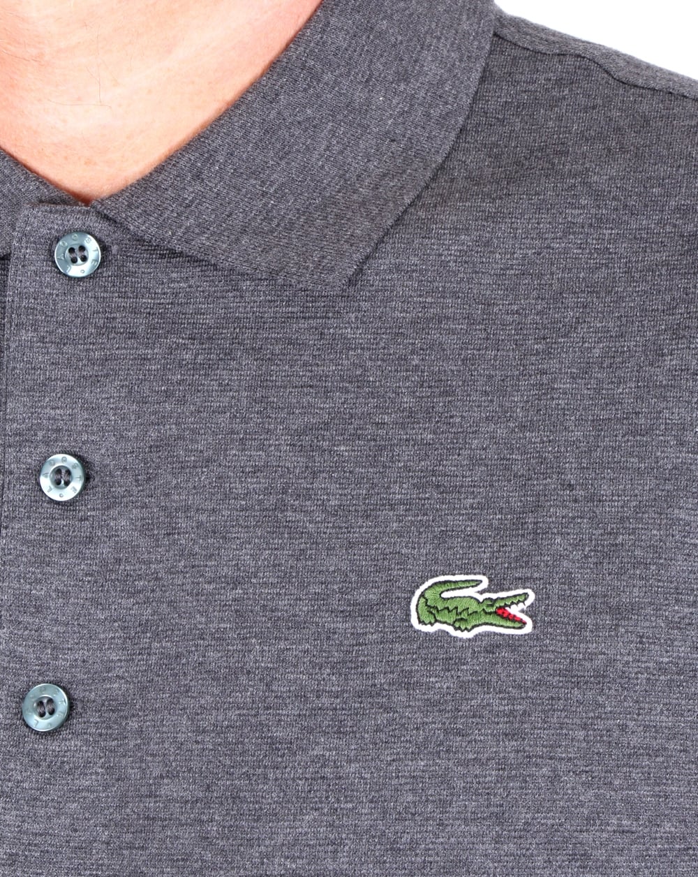 Lacoste Long Sleeve Polo Dark Grey - Image 2