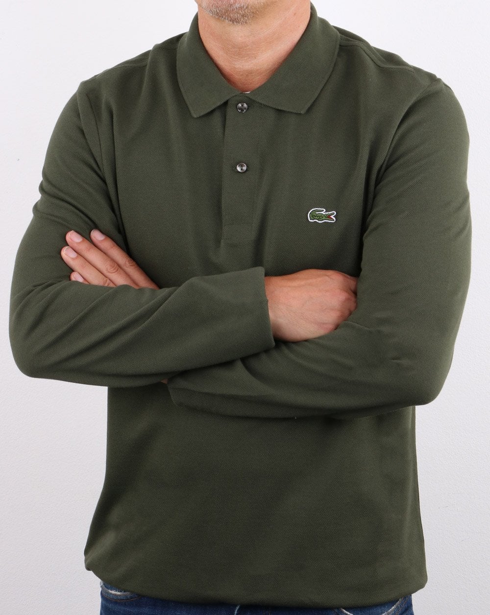 Lacoste Long Sleeve Polo Shirt Baobab Green - Image 2