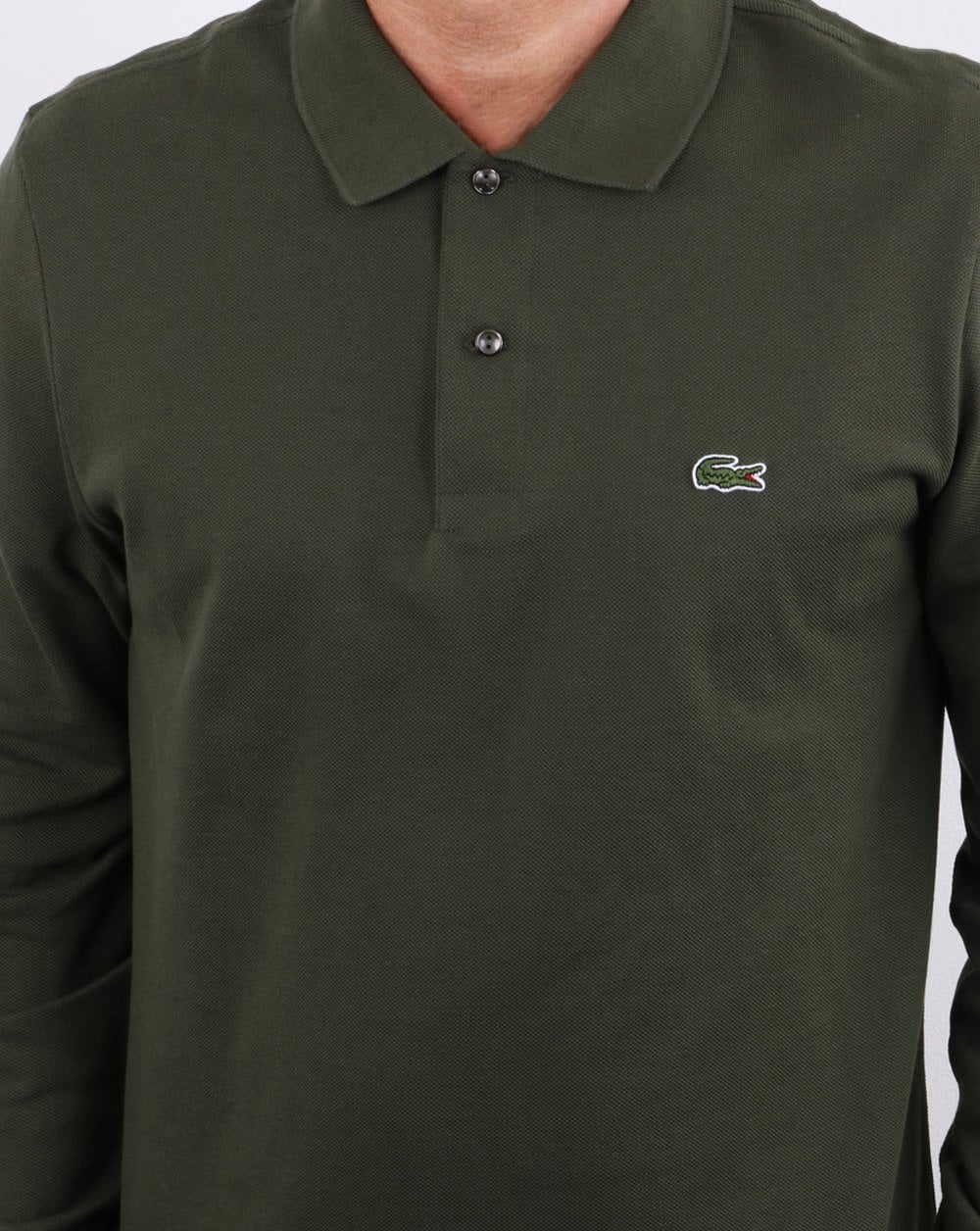 Lacoste Long Sleeve Polo Shirt Baobab Green - Image 3