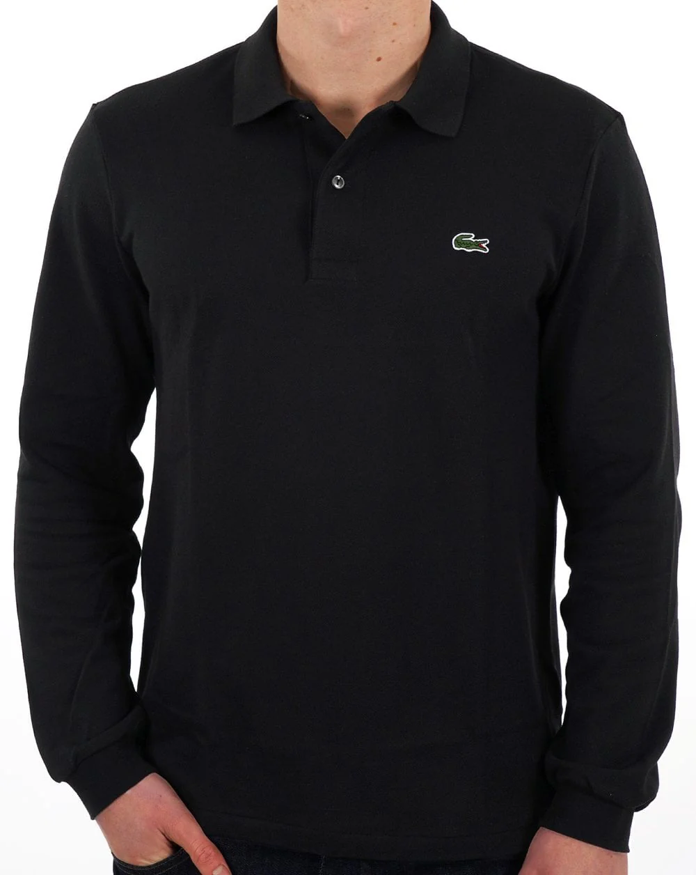 Lacoste Long Sleeve Polo Shirt Black - Image 3
