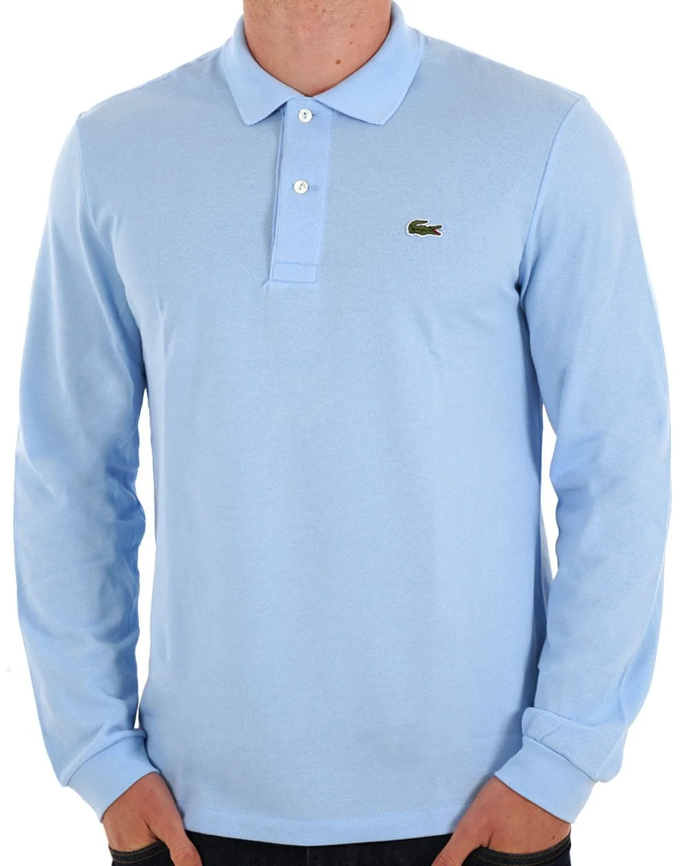 Lacoste Long Sleeve Polo Shirt Sky Blue - Image 2