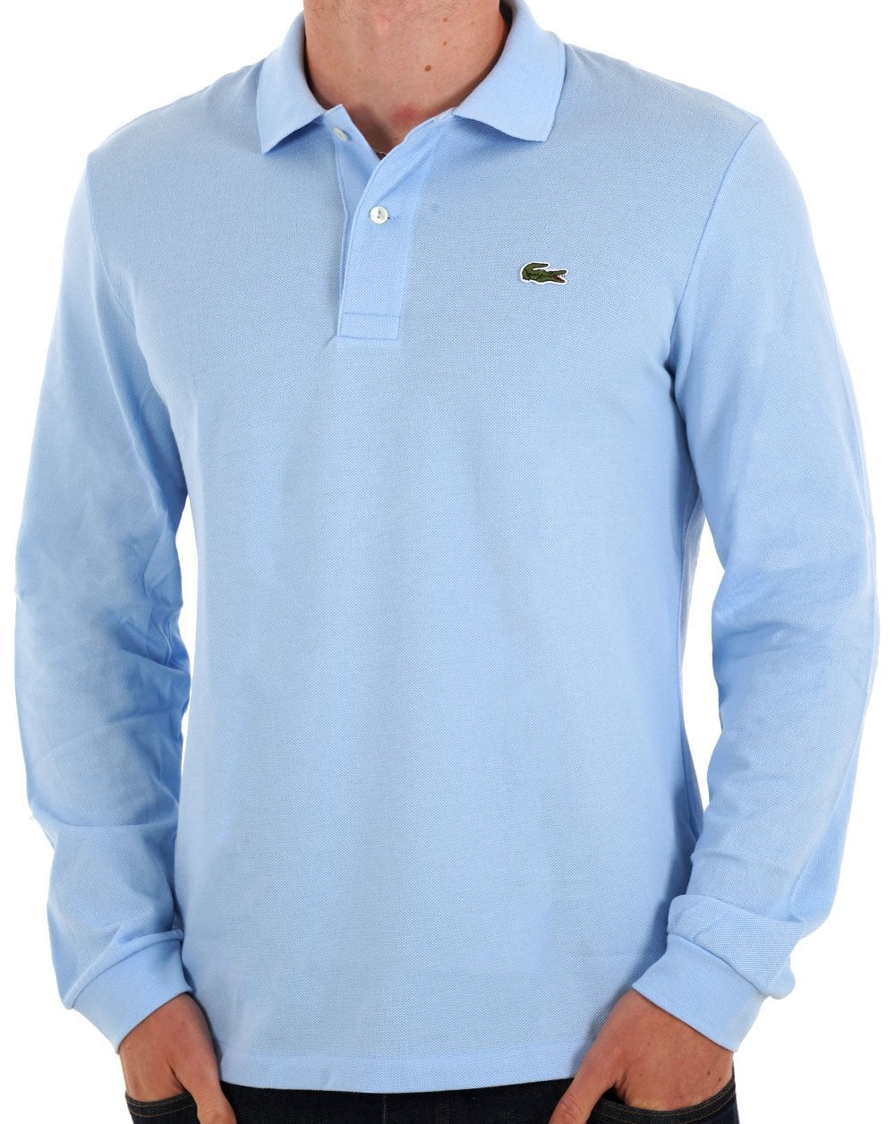 Lacoste Long Sleeve Polo Shirt Sky Blue - Image 3