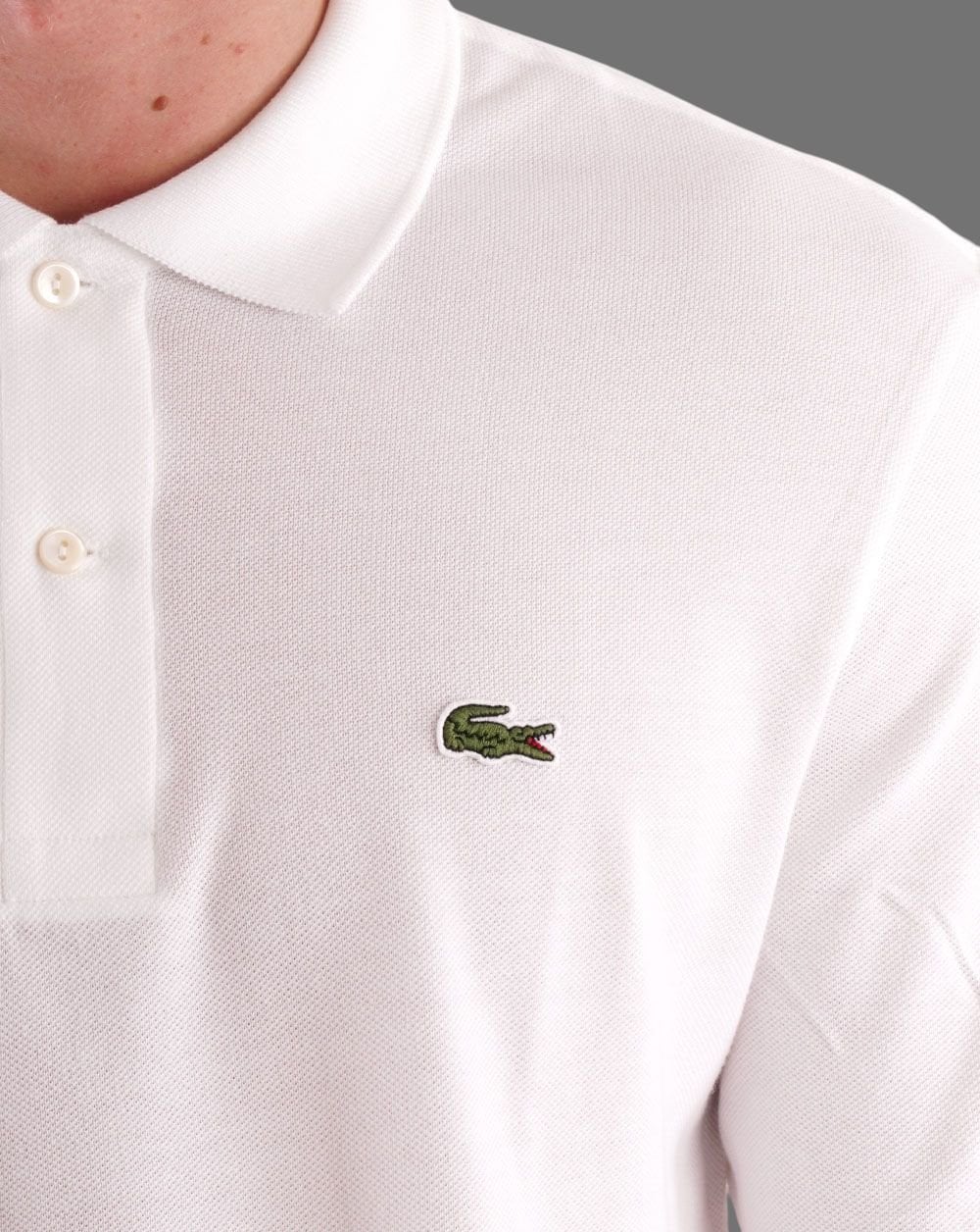 Lacoste Long Sleeve Polo Shirt White - Image 2