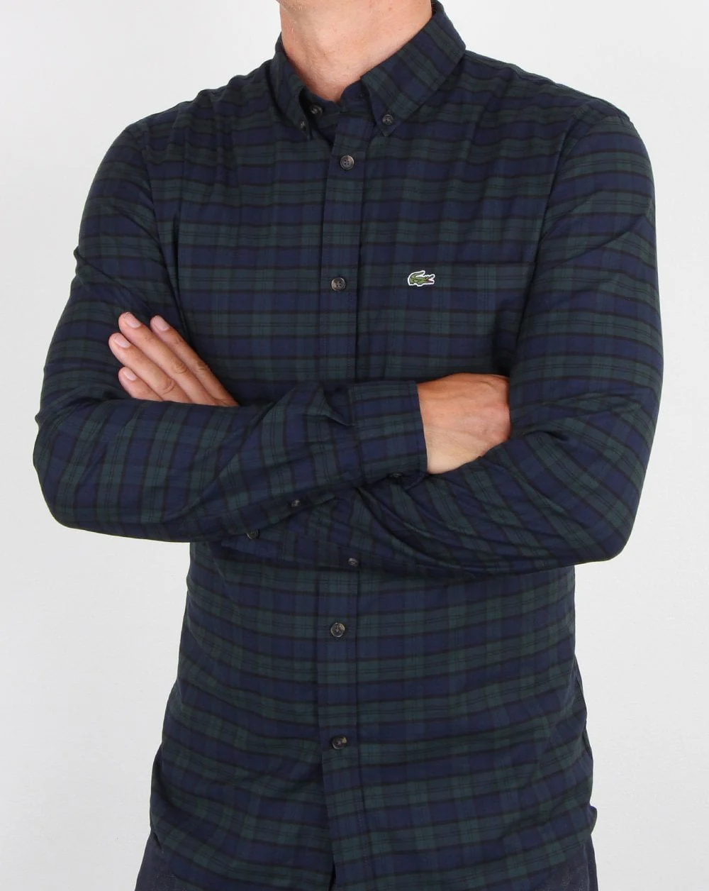 Lacoste Long Sleeve Shirt Sinople Green/meridian Blue - Image 3