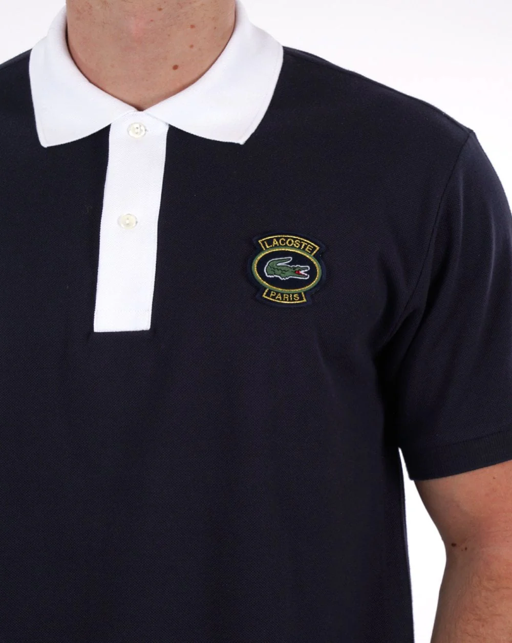 Lacoste Original L.12.12 Paris Badge Polo Shirt Navy - Image 2