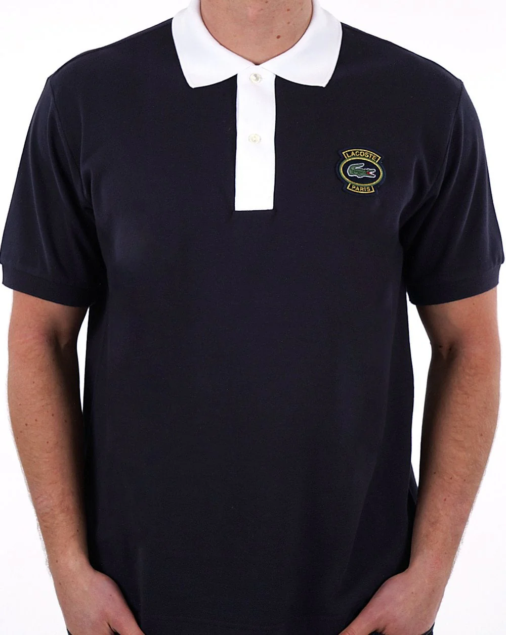 Lacoste Original L.12.12 Paris Badge Polo Shirt Navy - Image 3