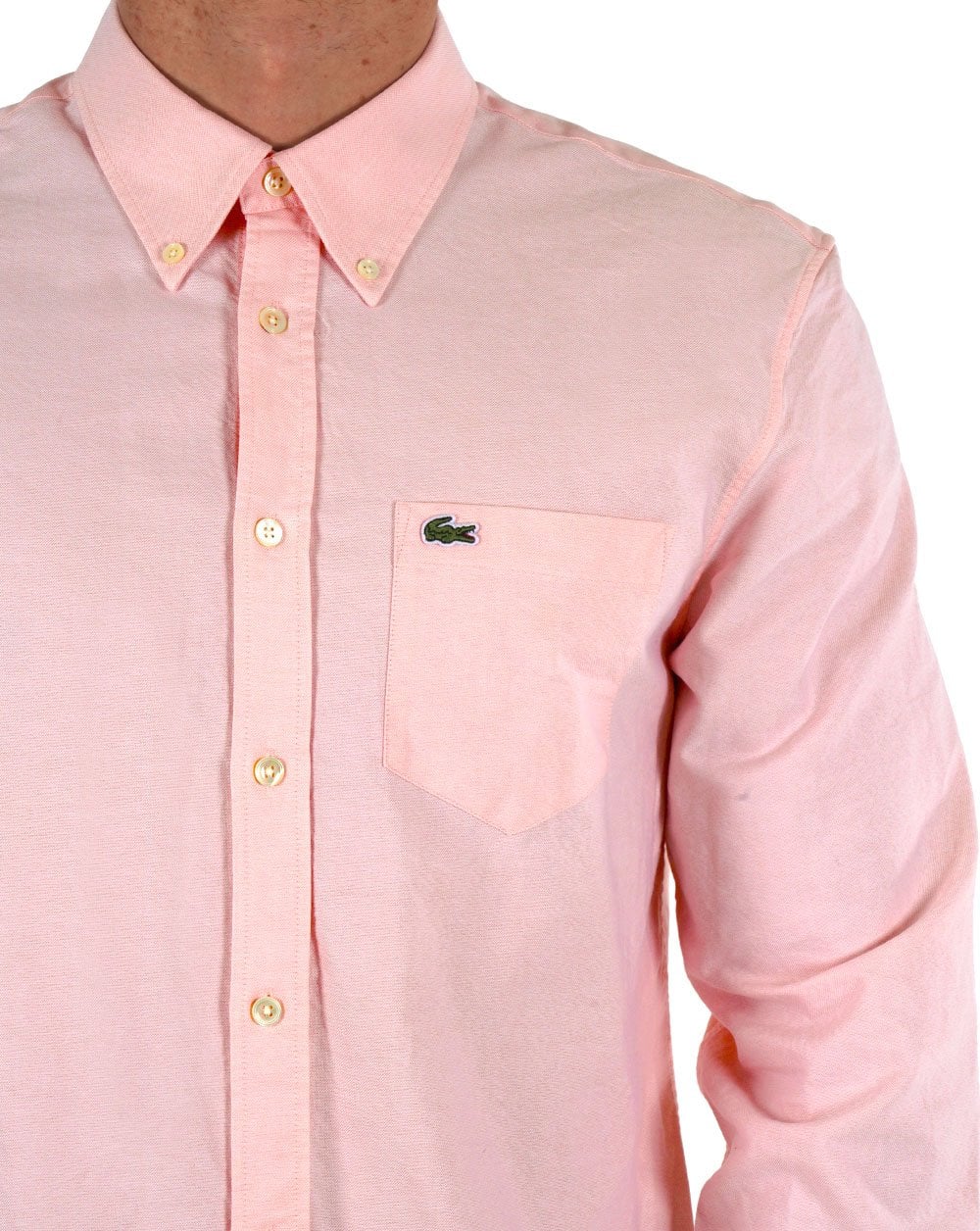 Lacoste Oxford Long Sleeve Shirt Pink - Image 2