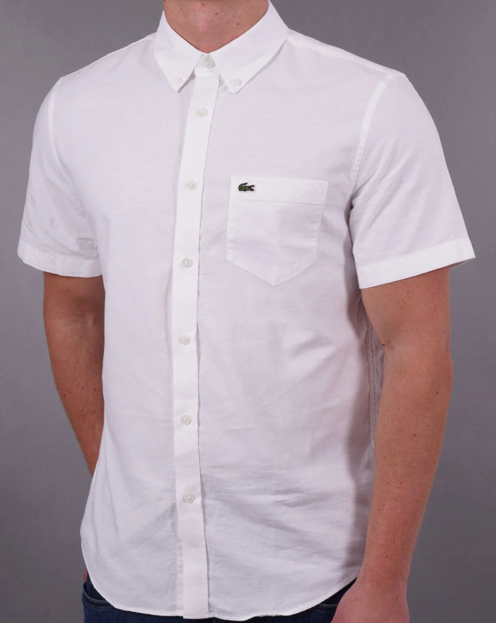 Lacoste Oxford Short Sleeve Shirt White