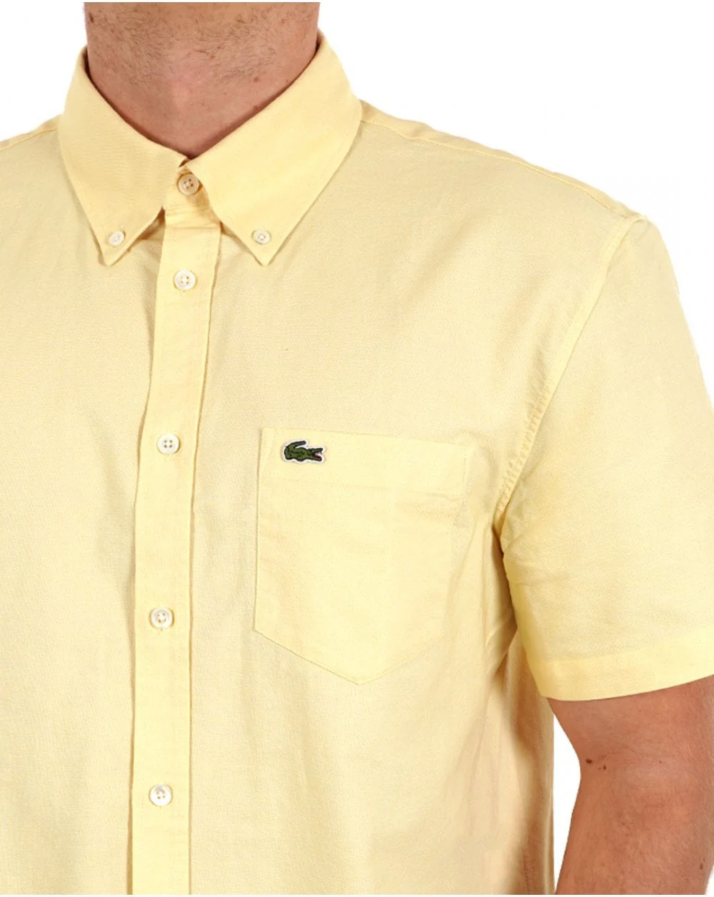 Lacoste Oxford Short Sleeve Shirt Yellow - Image 2