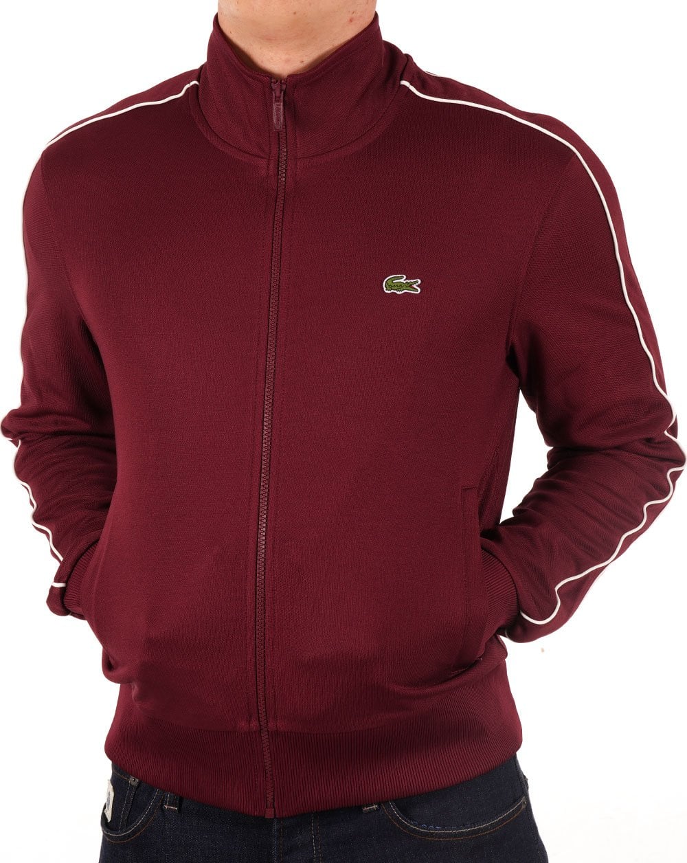 Lacoste Paris Pique Track Jacket Burgundy - Image 3