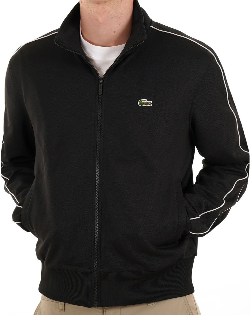 Lacoste Paris Pique Track Top Black - Image 3