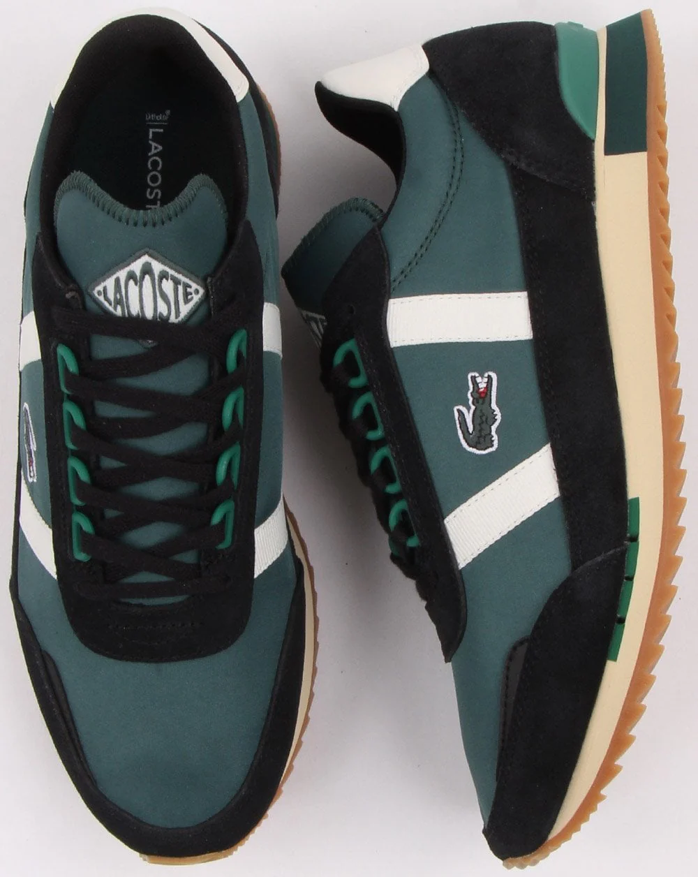Lacoste Partner Trainer Dark Green/White - Image 2