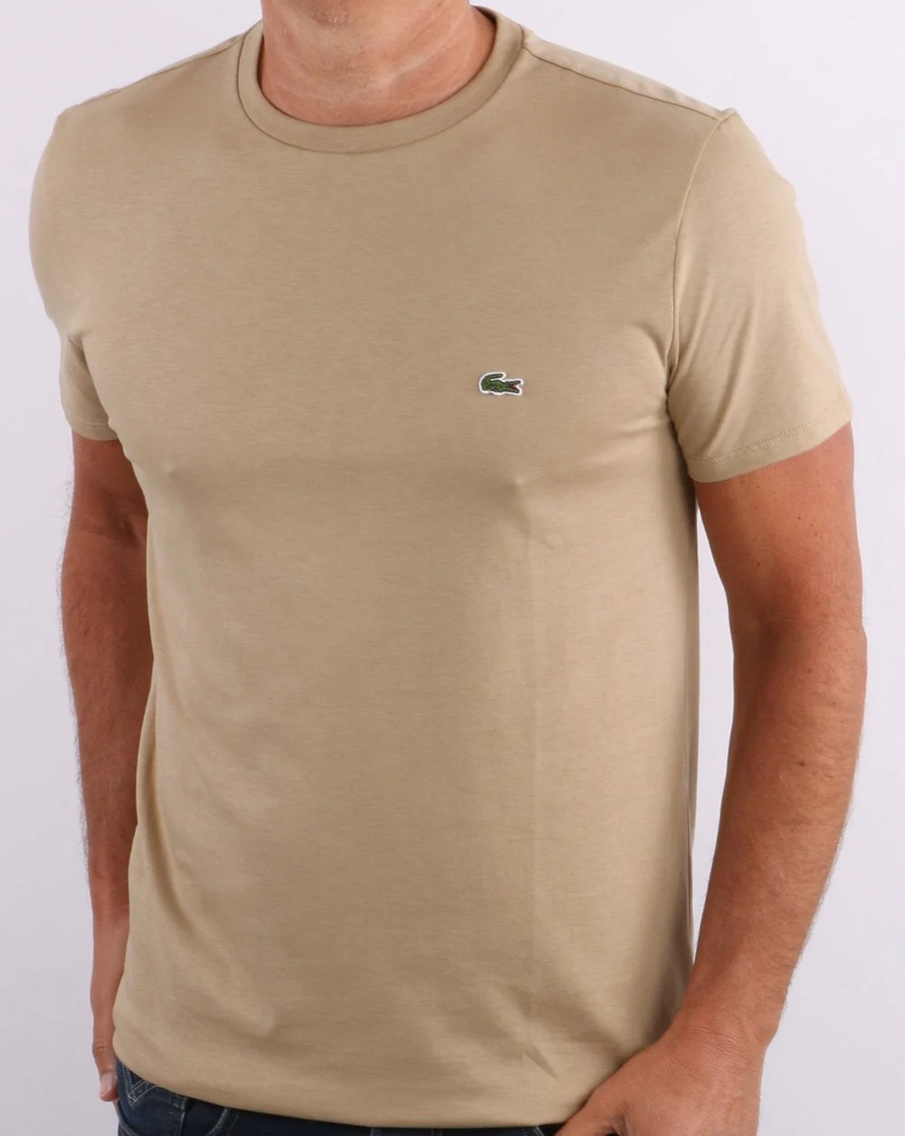 Lacoste Pima Cotton T Shirt Sand - Image 4
