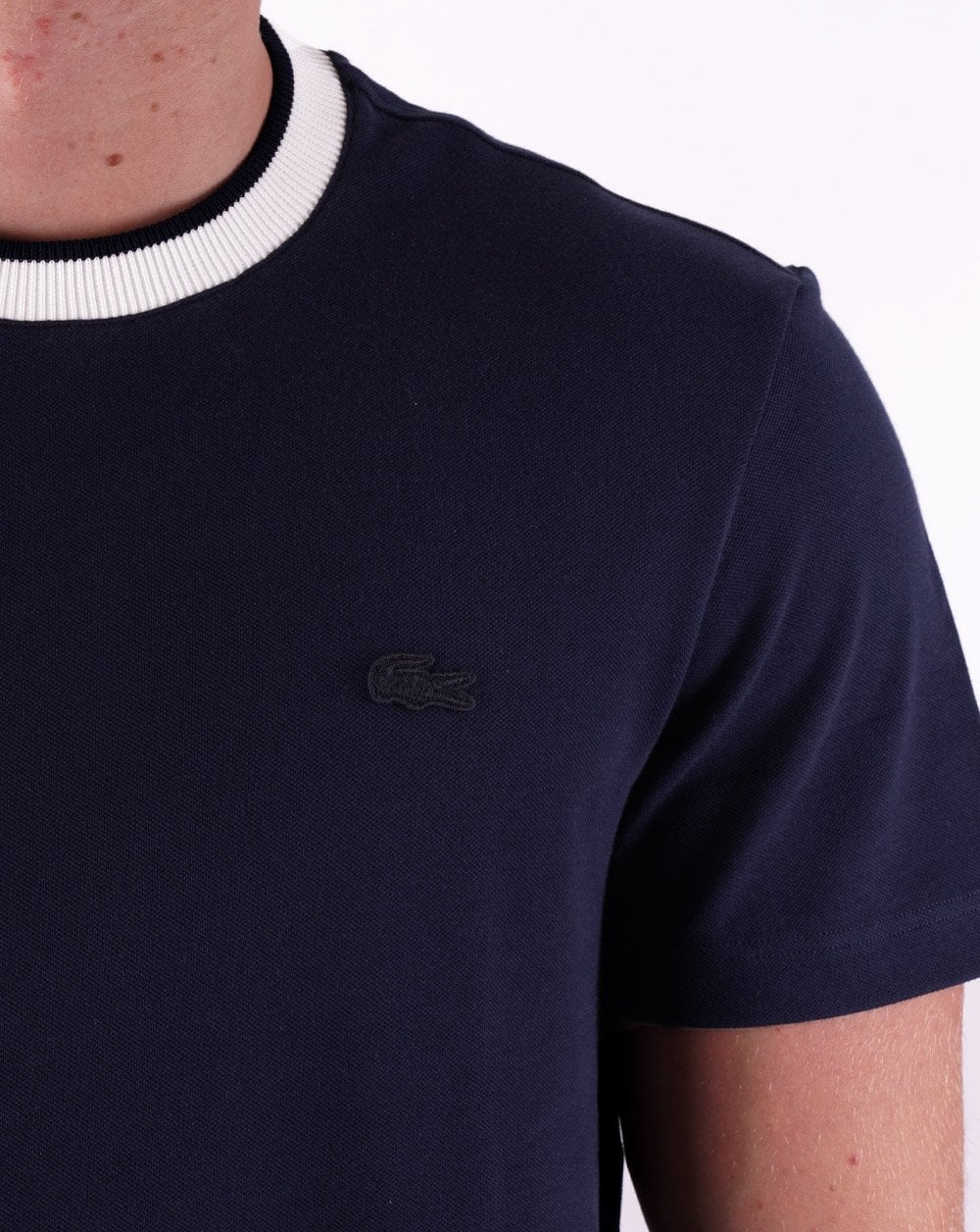 Lacoste Pique T-shirt Navy/White - Image 2