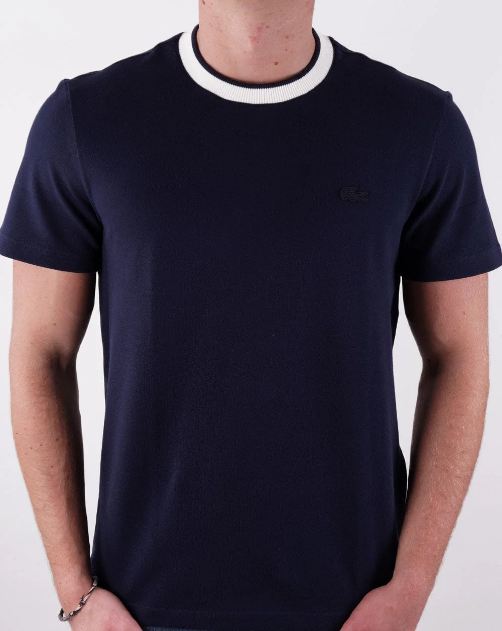 Lacoste Pique T-shirt Navy/White - Image 3