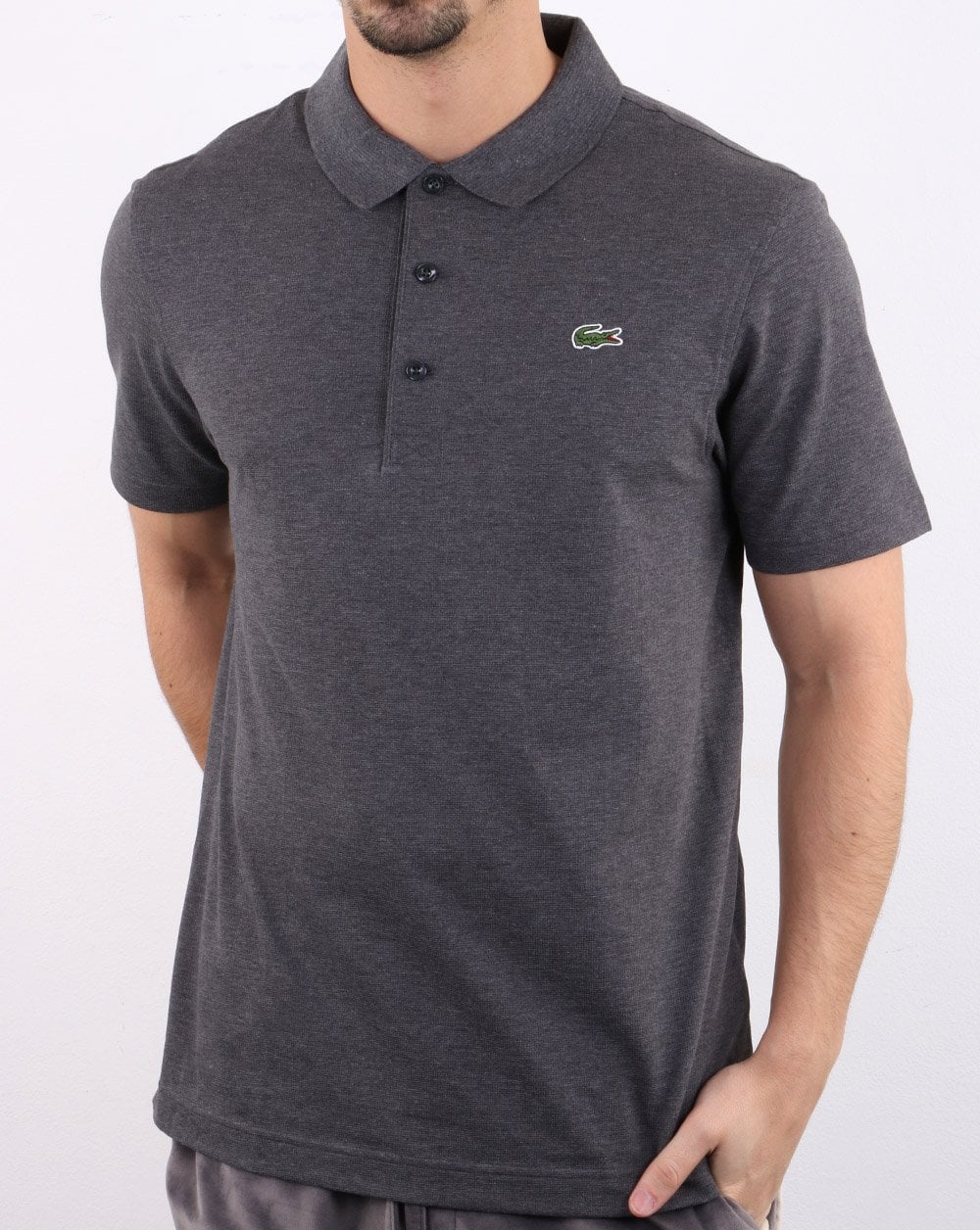 Lacoste Polo Shirt Dark Grey - Image 3