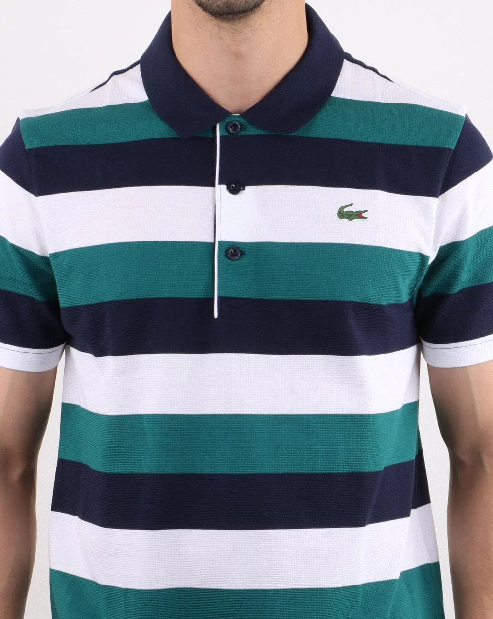 Lacoste Polo Shirt Navy/White/Green - Image 4