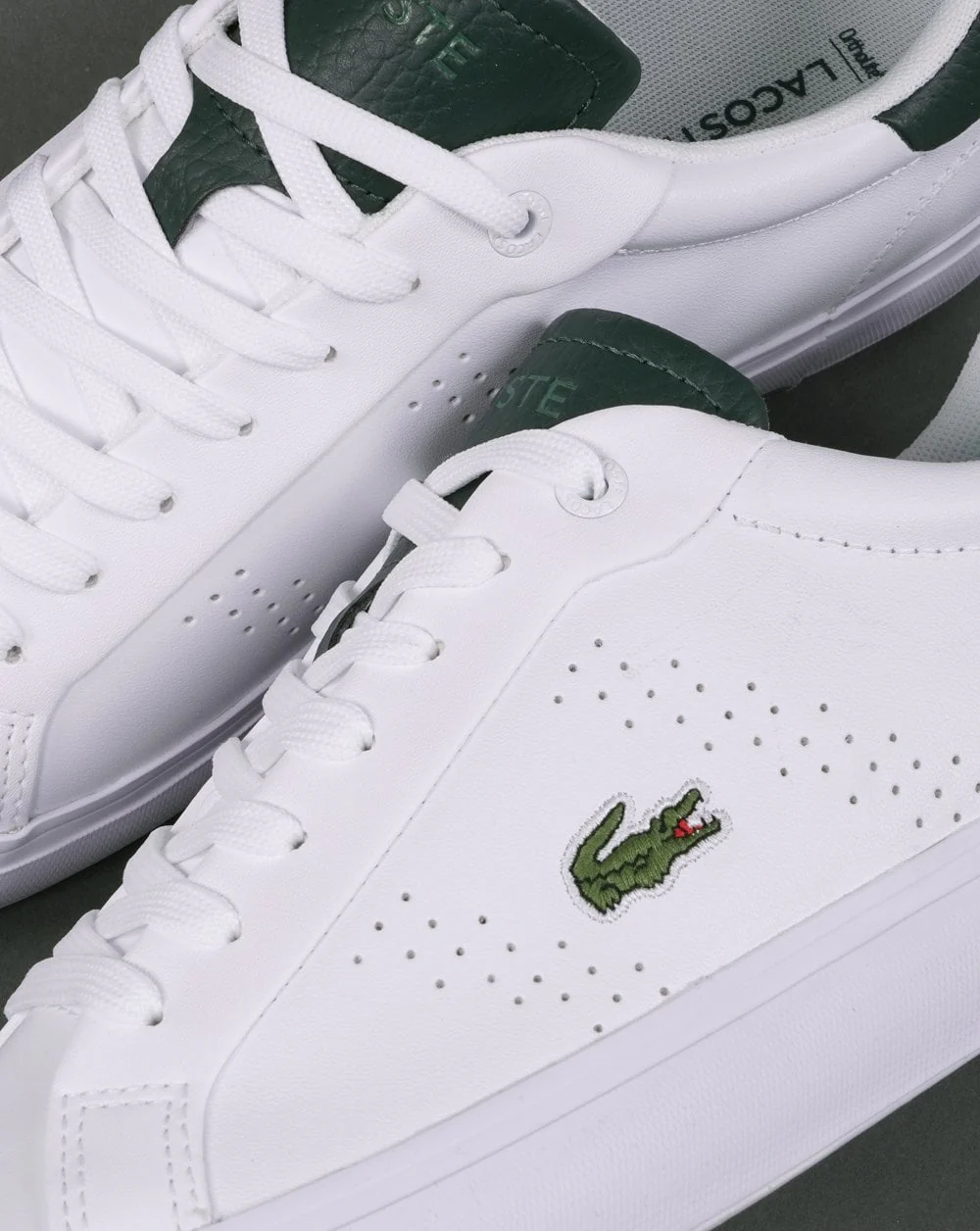 Lacoste Powercourt 2.0 Trainer White/Dark Green - Image 2