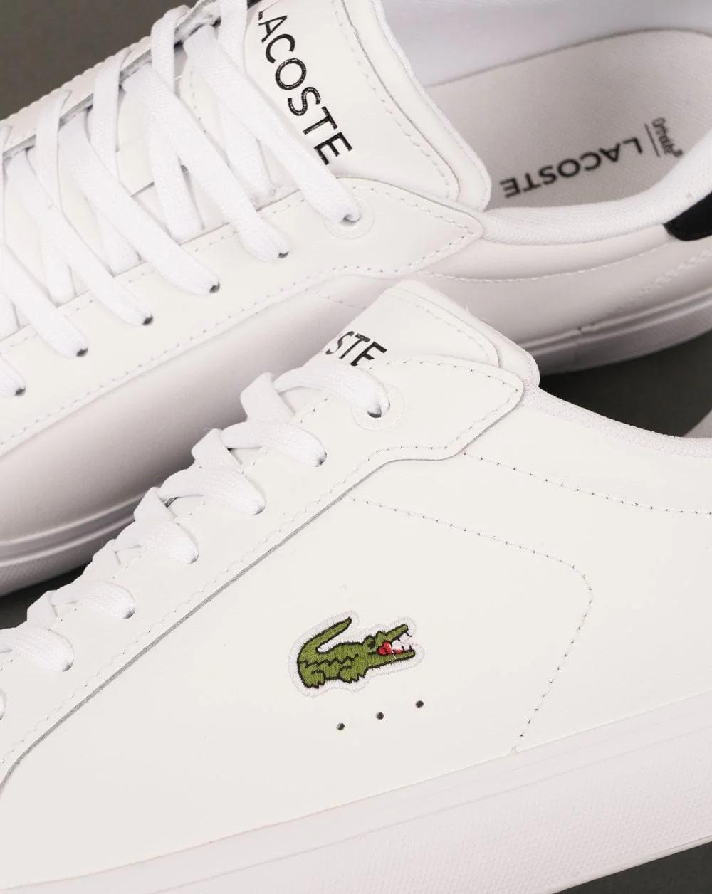 Lacoste Powercourt Trainers White/Black - Image 3