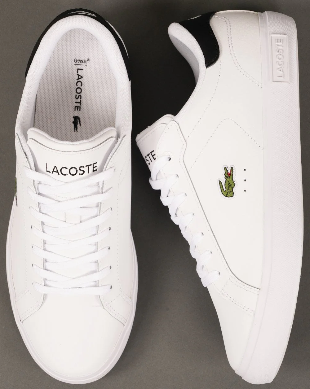 Lacoste Powercourt Trainers White/Black - Image 4
