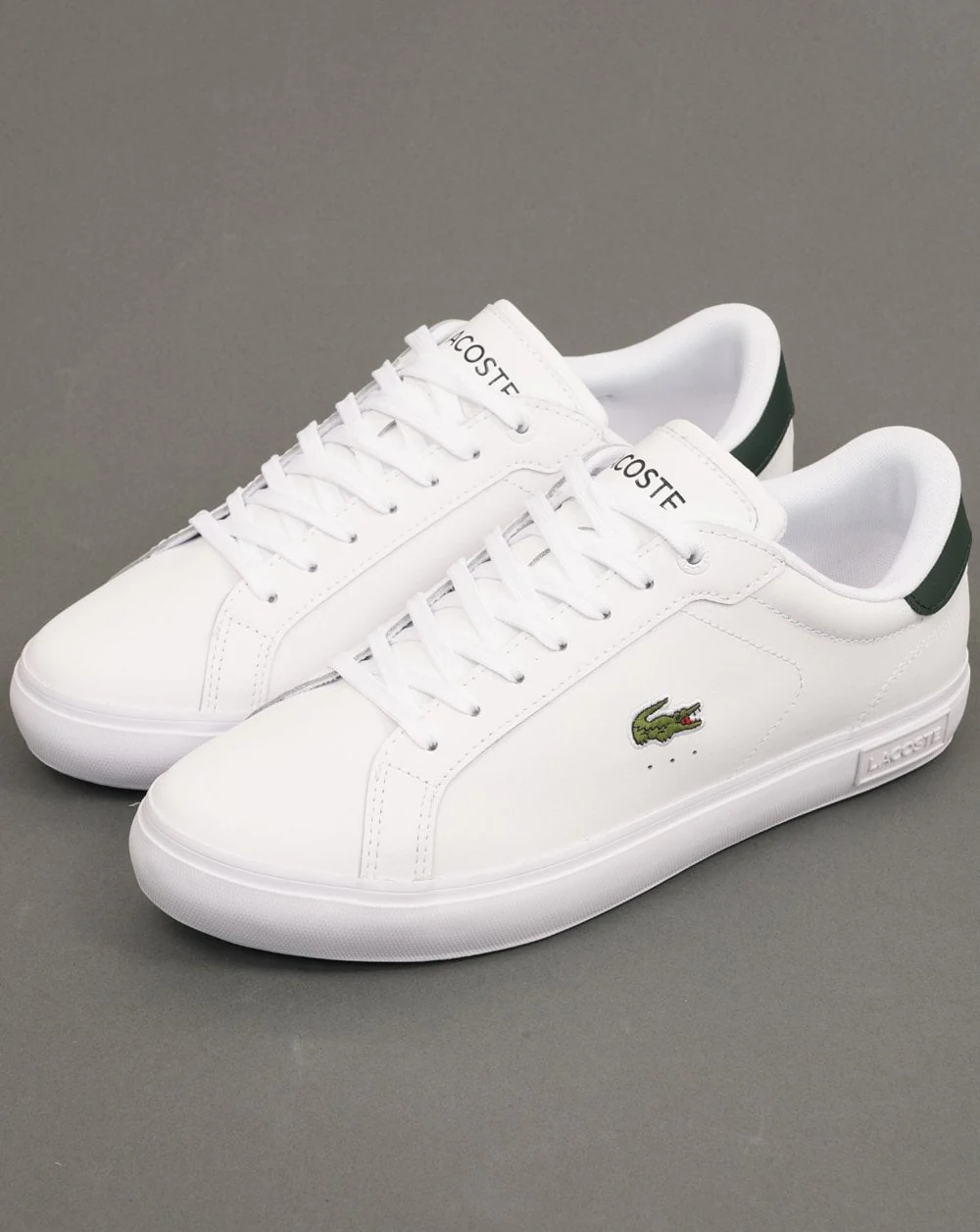 Lacoste Powercourt Trainers White/Dark Green - Image 2
