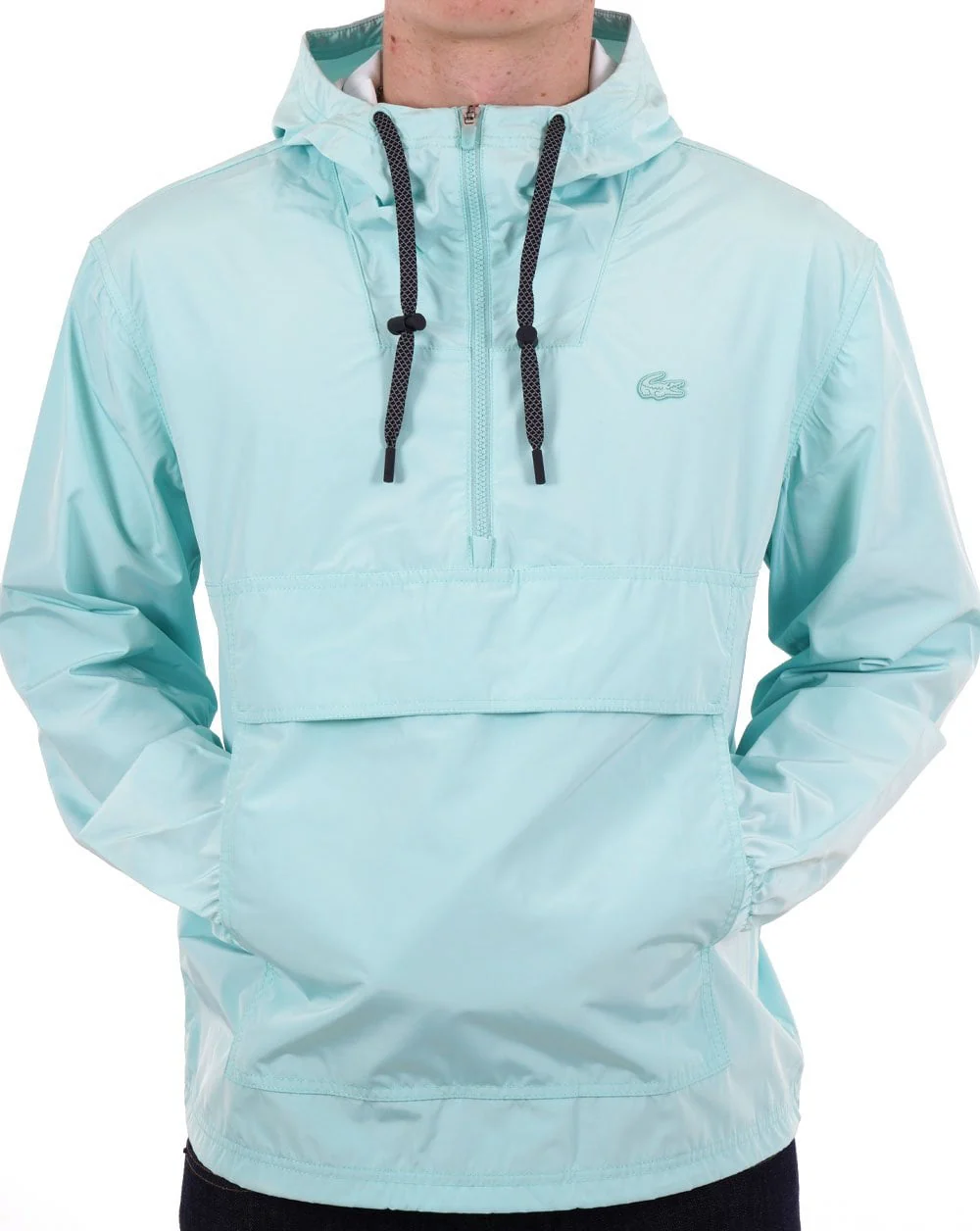 Lacoste Quarter Zip Hooded Jacket Pastille Mint