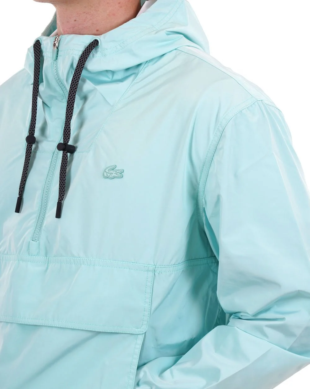 Lacoste Quarter Zip Hooded Jacket Pastille Mint - Image 2