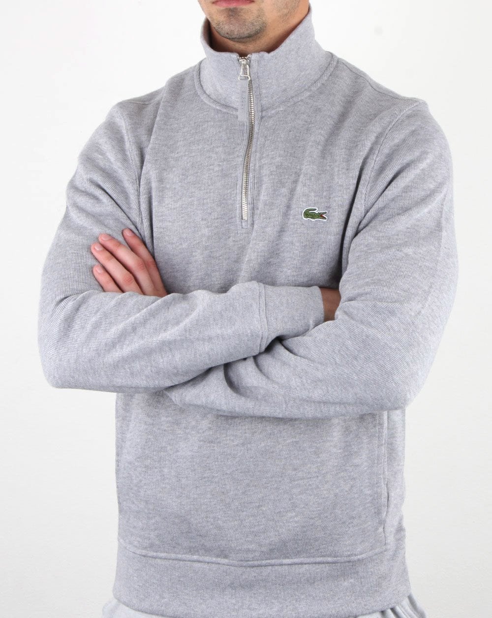 Lacoste Quarter Zip Silver Chine - Image 2