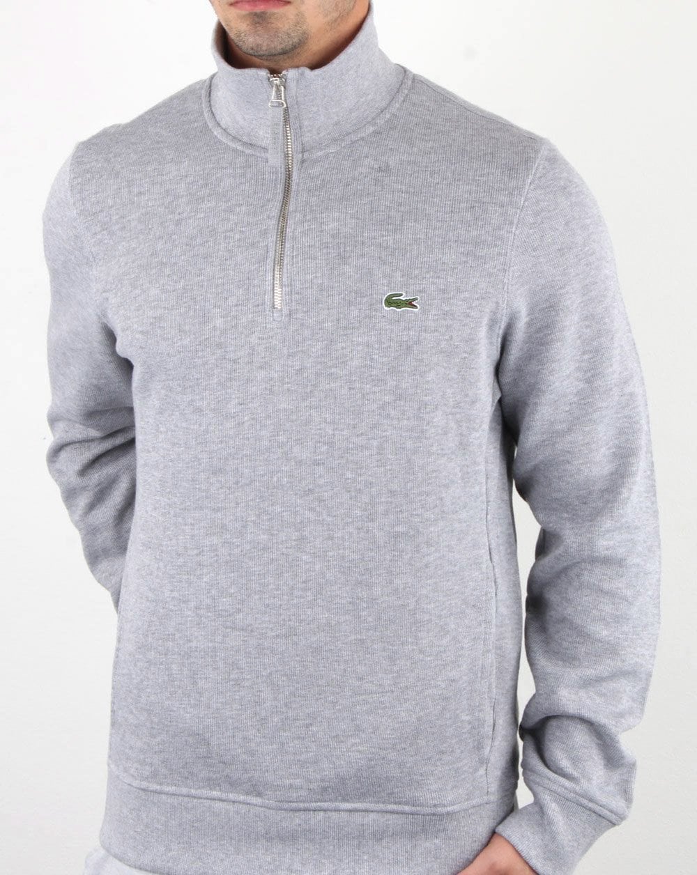 Lacoste Quarter Zip Silver Chine - Image 3
